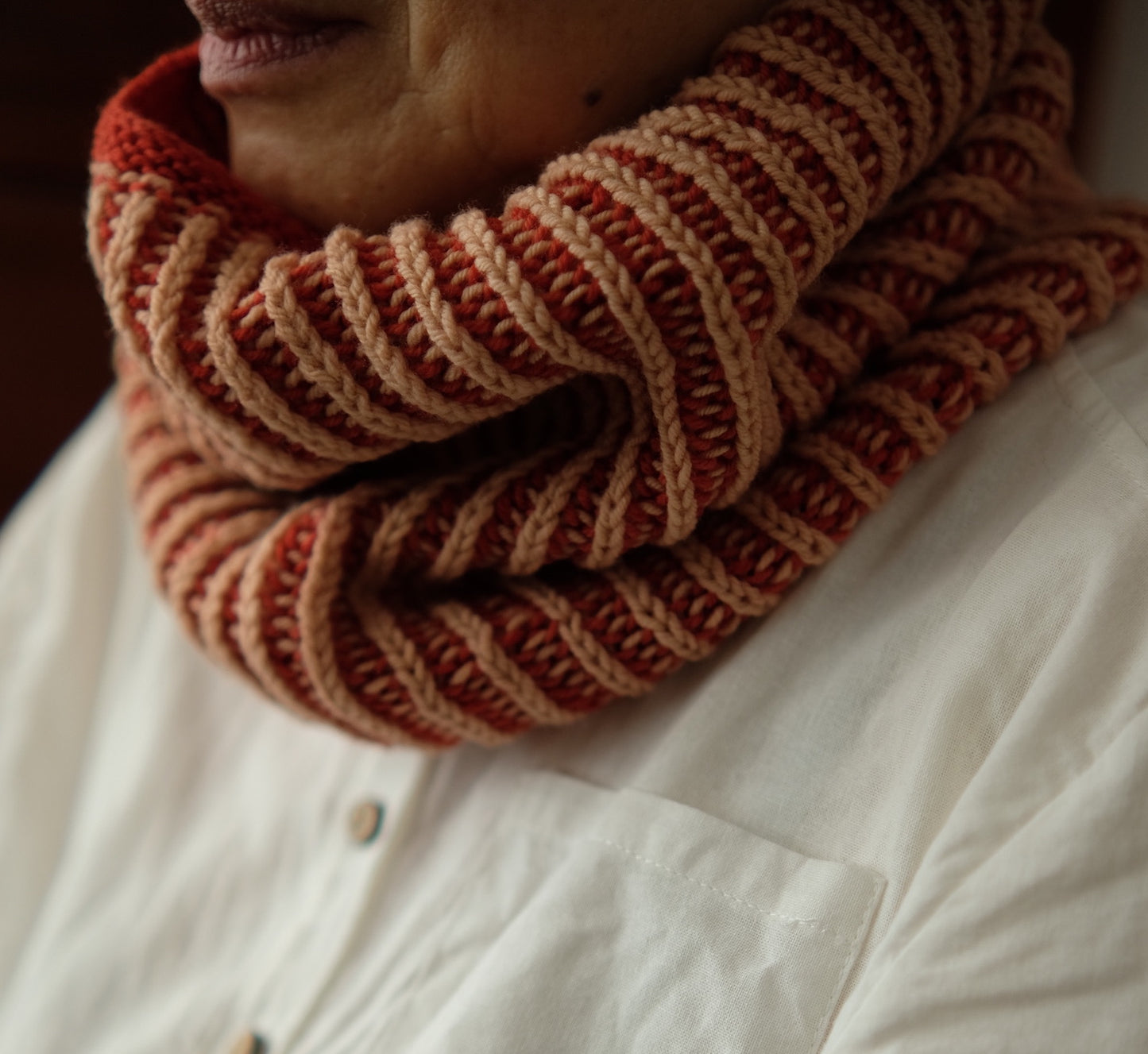 My First Brioche Cowl Pattern (English and Japanese)