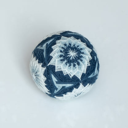 "Indigo and the White Chrysanthemum" - Temari Bouquet "Indigo Flowers"