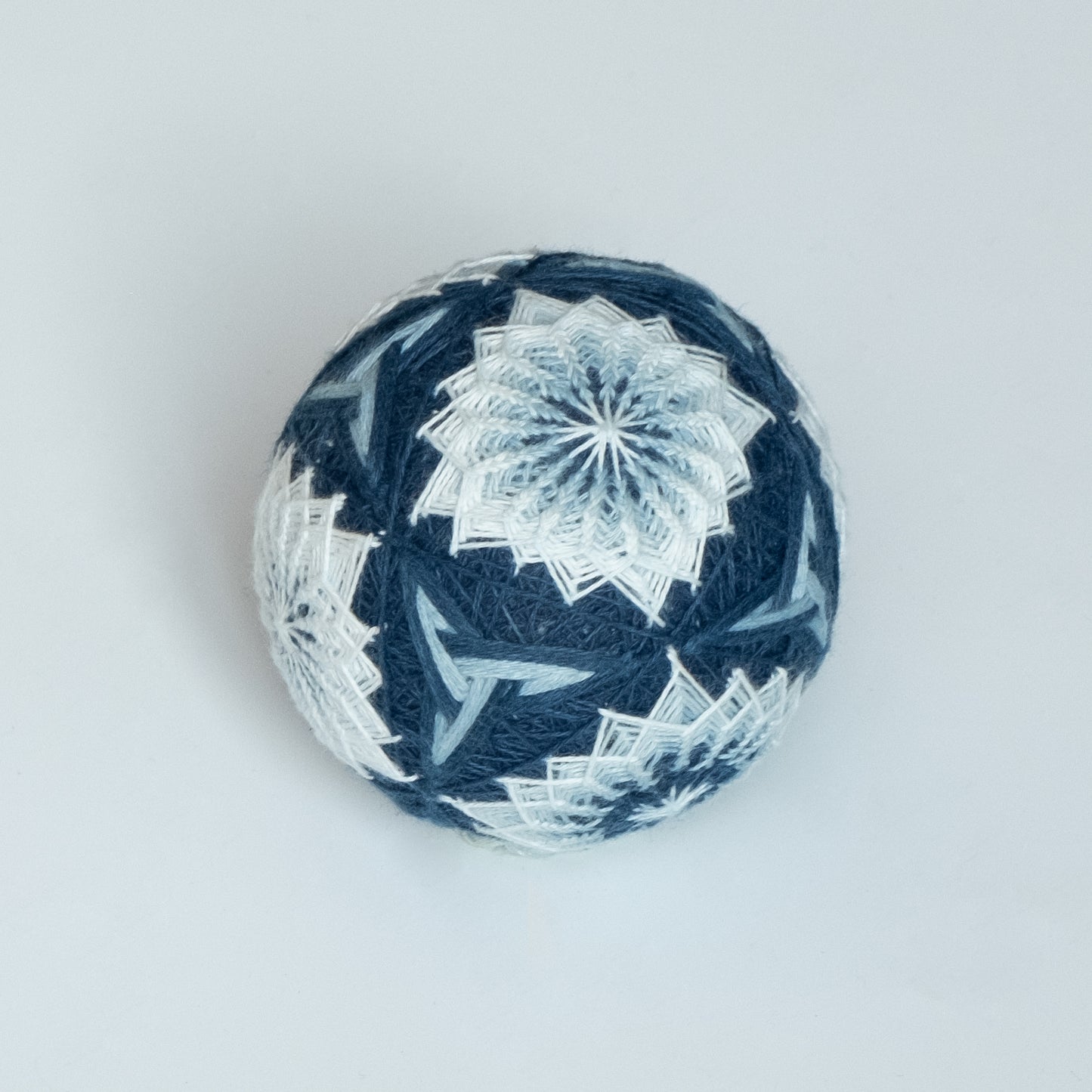 "Indigo and the White Chrysanthemum" - Temari Bouquet "Indigo Flowers"