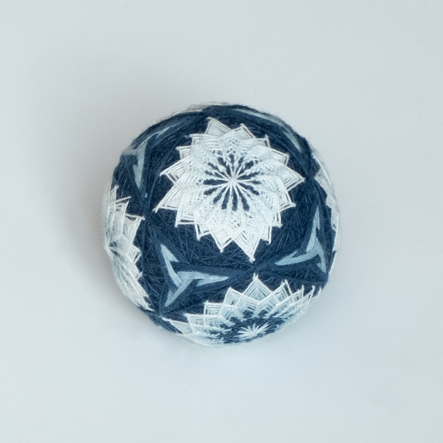 "Indigo and the White Chrysanthemum" - Temari Bouquet "Indigo Flowers"